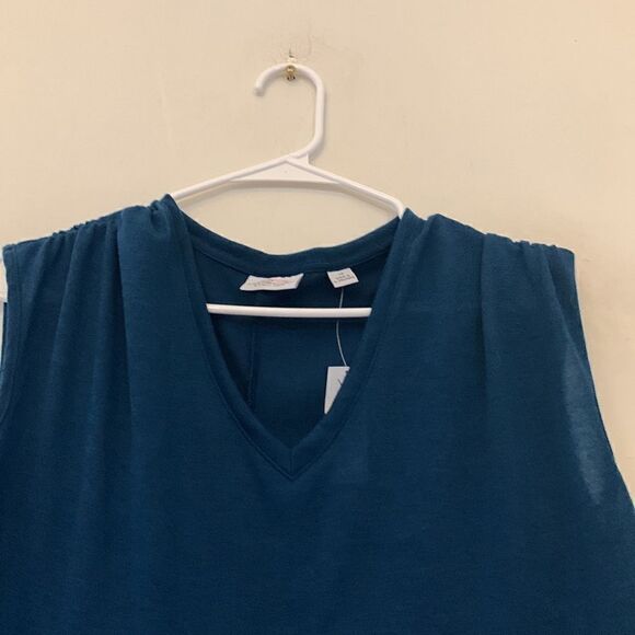 Sweet Pea for New York and Co teal sleeveless maternity blouse Size XS NWT - Picture 3 of 7
